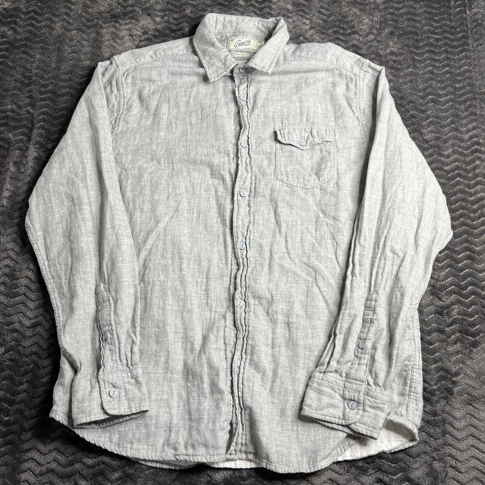 Grayers ShirtMens L 100% Cotton Double Cloth Long Sleeve Button Down Shirt